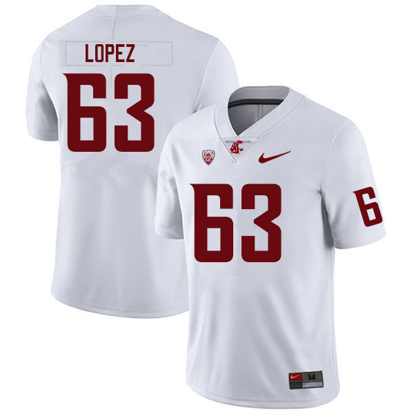 Washington State Cougars #63 Micah Lopez College Football Jerseys Sale-White
